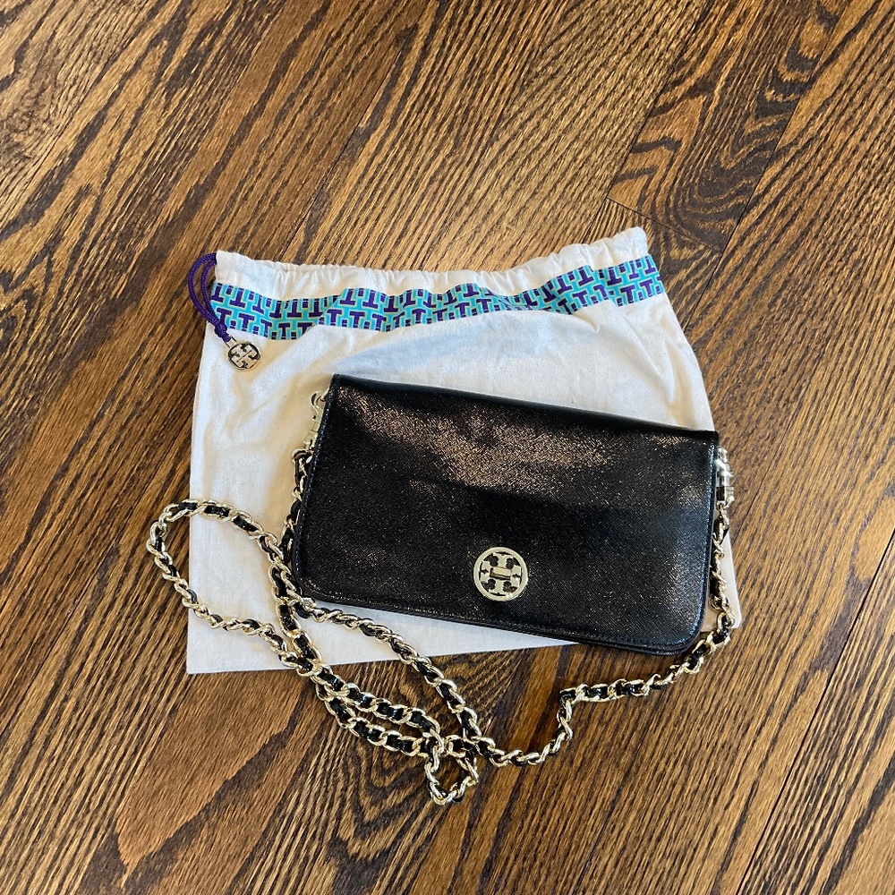 Tory Burch - Black Patent Clutch/Cross-body